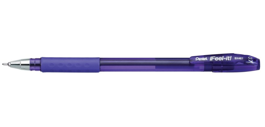 Stylo-bille pentel feel-it écriture moyenne pointe 0.7mm encre coloris violet