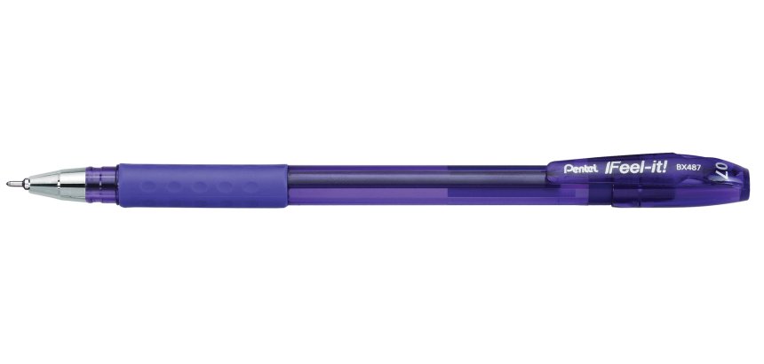 Stylo-bille pentel feel-it écriture moyenne pointe 0.7mm encre coloris violet