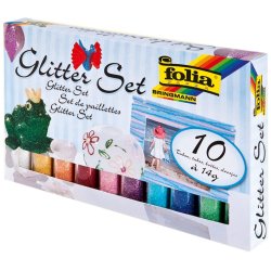 Poudre pailletée folia tube 14g 10 couleurs assorties 10 unités