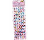 Lot bordures strass folia adhesive 25 cm 8 unites       coloris et formes assorties