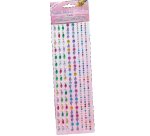 Lot bordures strass folia adhesive 25 cm 5 unites       coloris et formes assorties