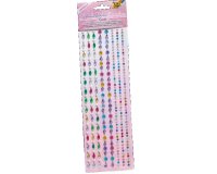 Lot bordures strass folia adhesive 25 cm 5 unites       coloris et formes assorties