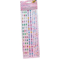 Lot bordures strass folia adhesive 25 cm 5 unites       coloris et formes assorties