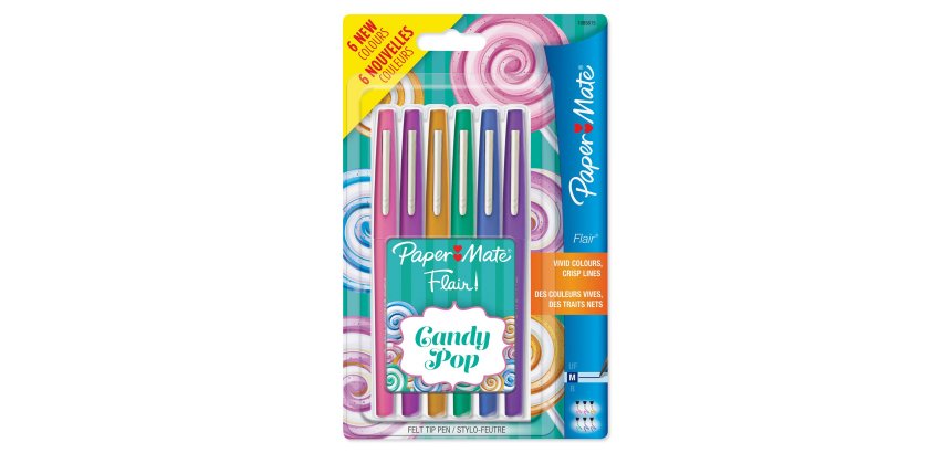 Rotulador de fibra Paper Mate Flair Candy POP escritura media - Estuche de 6