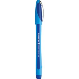 Stylo bille SLIDER MEMO à capuchon,pointe large,corps caoutchouc,encre indélébile Bleue