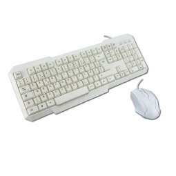 MCL ACK-2012/B clavier Souris incluse Universel USB AZERTY Français Blanc