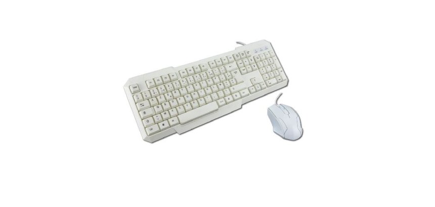 MCL ACK-2012/B clavier Souris incluse Universel USB AZERTY Français Blanc