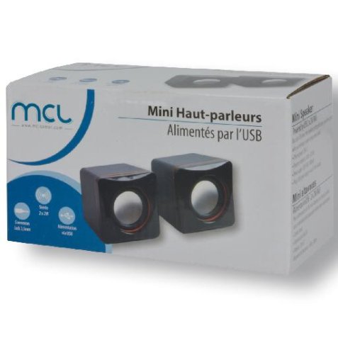 MCL HP-USB2/4 Haut-parleur 2-voies noir avec fil 4 W