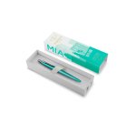 Stylo-bille parker jotter world miami retractable clip  corps vert turquoise          metallise pointe moyenne