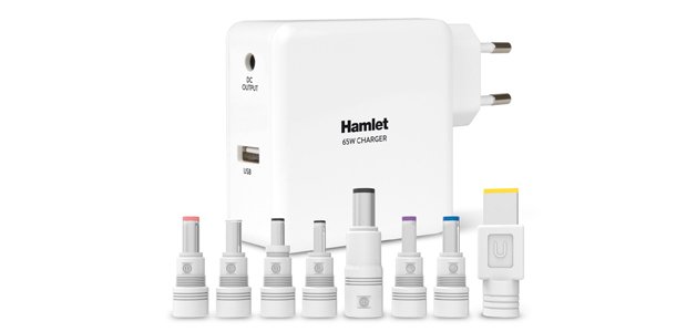 Hamlet Notebook Charger alimentatore universale da 65w per notebook e dispositivi mobili