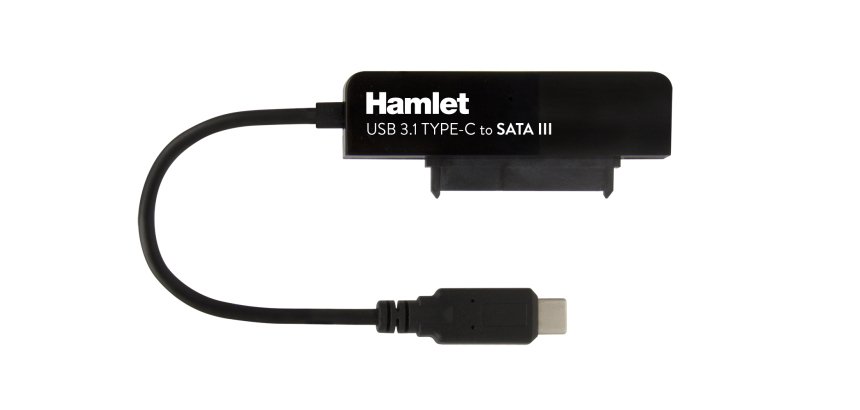 Hamlet Adattatore USB 3.1 Type-C to SATA III per collegare hard disk o unità SSD con Serial ATA