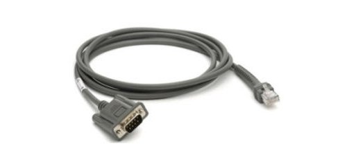 Zebra CBA-R08-S07ZBR cable de serie Gris 2,1336 m RS232 DB9