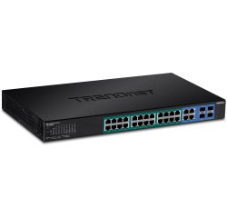 Trendnet TPE-5028WS commutateur réseau Géré Gigabit Ethernet (10/100/1000) Connexion Ethernet, supportant l'alimentation via ce port (PoE) 1U Noir