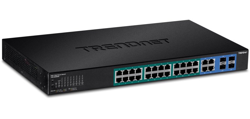 Trendnet TPE-5028WS commutateur réseau Géré Gigabit Ethernet (10/100/1000) Connexion Ethernet, supportant l'alimentation via ce port (PoE) 1U Noir