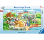 Puzzles carton 15 pieces ravensburger excursion au zoo 1 puzzle de 15 pieces et 1    cadre