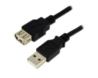 MCL USB 2.0 Type A m/f, 3m câble USB USB A Noir