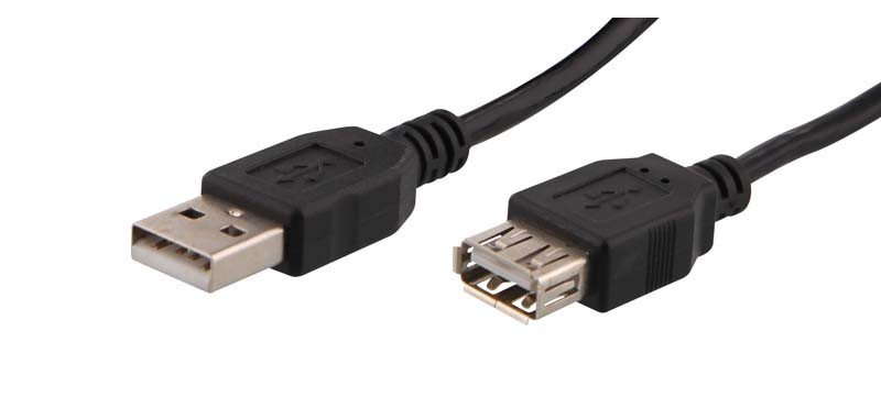 Cable usb t'nb 2,0 a m/a f sur cavalier cable 1,80m      coloris noir