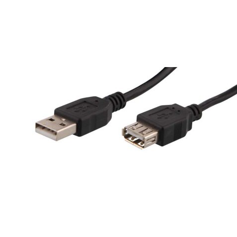 Cable usb t'nb 2,0 a m/a f sur cavalier cable 1,80m      coloris noir