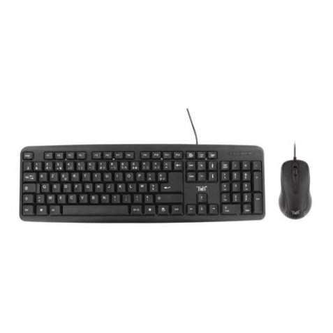 T'nB KBCOMBO1 clavier Souris incluse Universel USB QWERTY Anglais Noir