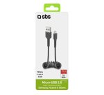 SBS Câble USB spirale noir