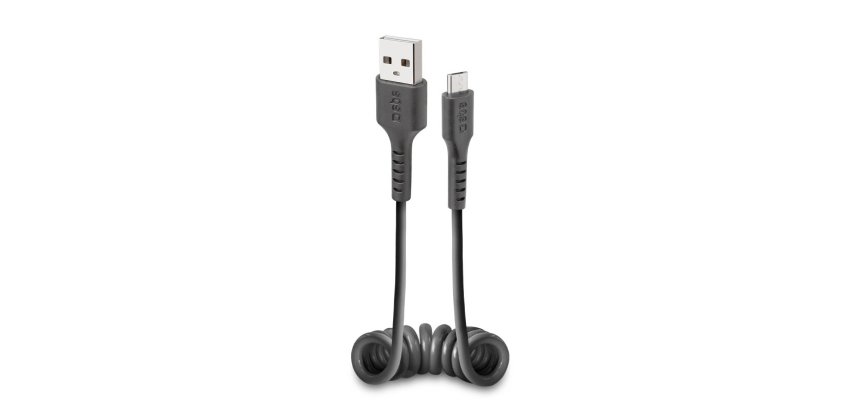SBS Câble USB spirale noir