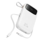 Baseus Qpow2 Dual-Cable Digital Display Fast Charge Power Bank 10000mAh 22.5W Stellar White Polímero de litio Blanco
