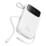 Baseus Qpow2 Dual-Cable Digital Display Fast Charge Power Bank 10000mAh 22.5W Stellar White Polímero de litio Blanco