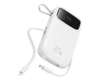 Baseus Qpow2 Dual-Cable Digital Display Fast Charge Power Bank 10000mAh 22.5W Stellar White Polímero de litio Blanco
