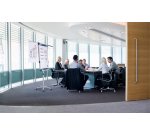 Chevalet de conférence mobile Impression Pro, magnétique, acier laqué, bras d'affichage extérieur