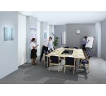 Chevalet de conférence mobile Impression Pro, magnétique, acier laqué, bras d'affichage extérieur