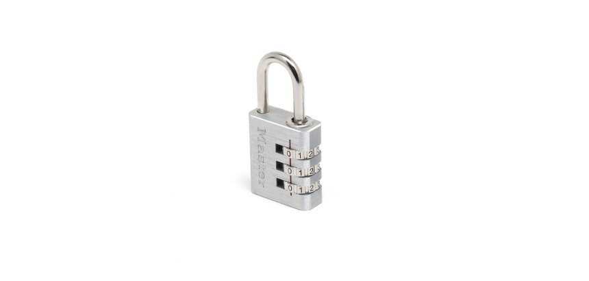 Cadenas en aluminium largeur de 30 mm avec combinaison programmable. Sous blister