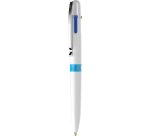 Stylo-bille 4 couleurs schneider take 4 medium       viscoglide rechargeable clip  metal corps plastique recycle
