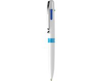 Stylo-bille 4 couleurs schneider take 4 medium       viscoglide rechargeable clip  metal corps plastique recycle