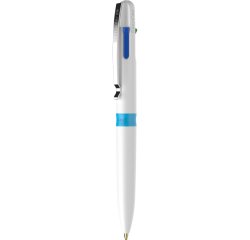 Stylo-bille 4 couleurs schneider take 4 medium       viscoglide rechargeable clip  metal corps plastique recycle