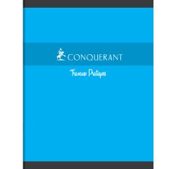 Cahier travaux pratiques piqué conquérant sept couverture offset a5+ 17x22cm 64 pages 70g 32 séyès/32 unies