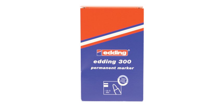 Marqueur permanent Edding 300 pointe ogive 1,5 à 3 mm noir