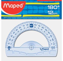 Rapporteur maped geometrique en plastique recycle          180degres base 12cm