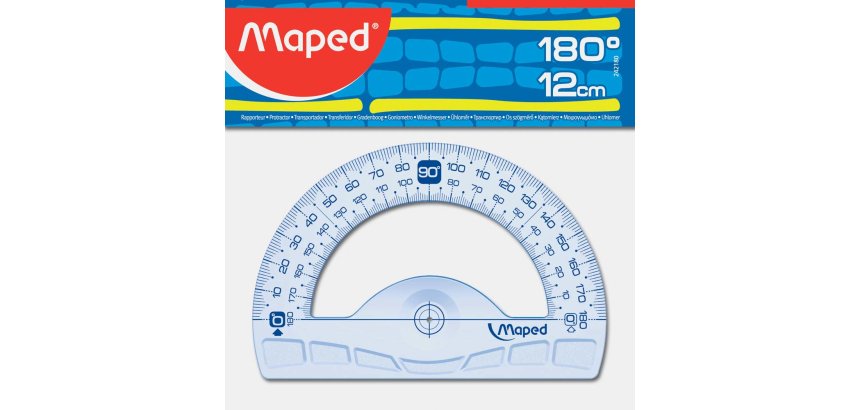 Rapporteur maped geometrique en plastique recycle          180degres base 12cm