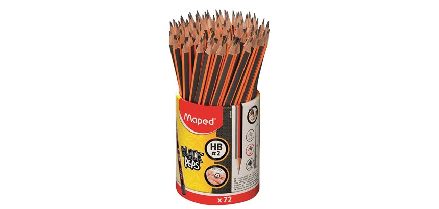 Crayon graphite maped black peps hb triangulaire pot de   72 unites