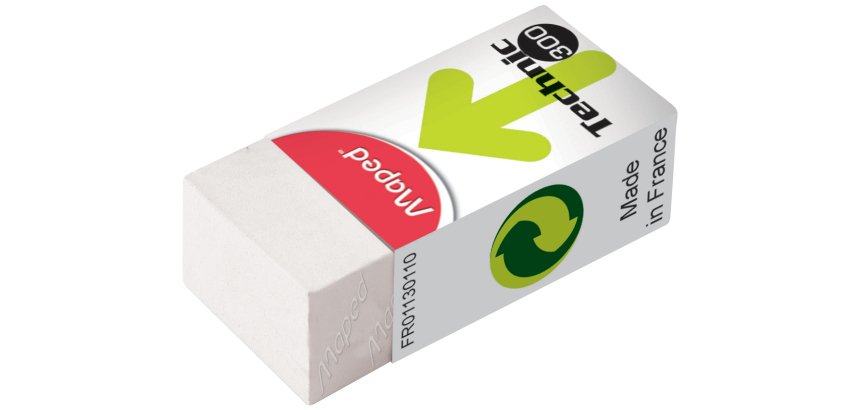 Gomme en plastique Technic 300, avec fourreau carton