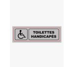 Plaque signalisation viso aluminium auto-adhesive toilettes handicapes 17x5cm
