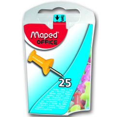 Punaises mémo maped 10 mm coloris assortis boîte 25