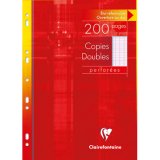 Copies doubles sous étui A4 200 pages perforées grands carreaux