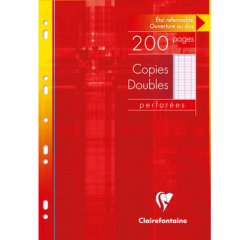 Copies doubles sous étui A4 200 pages perforées grands carreaux