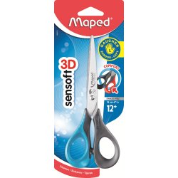 Ciseaux gauchers bouts pointus Maped Sensoft 3 D 16 cm