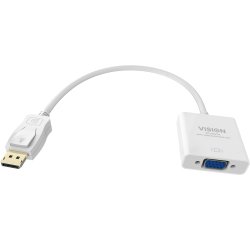 Vision TC-DPVGA câble vidéo et adaptateur 0,22 m VGA (D-Sub) DisplayPort Blanc
