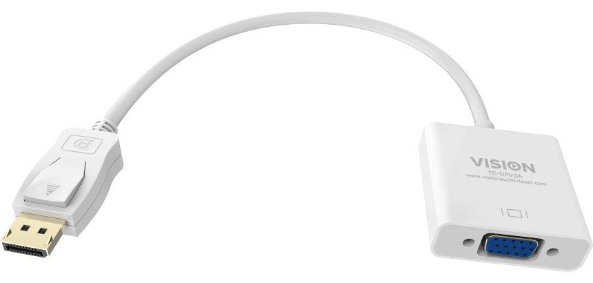 Vision TC-DPVGA câble vidéo et adaptateur 0,22 m VGA (D-Sub) DisplayPort Blanc