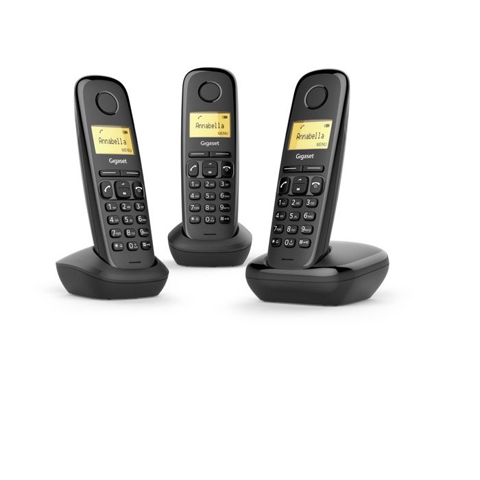 Gigaset A170 Trio Analog/DECT telephone Caller ID Black