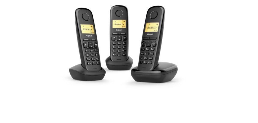 Teléfono Gigaset A170 Trio DECT/analógico Identificador de llamadas Negro