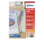 Intercalaires à onglets, 6 touches, PP, transparent